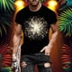 thumbnail image 1 of Tops para hombre, blusas y camisas de manga corta con cuello redondo para hombre, jersey informal con cuello redondo estampado para hombre, pantalones cortos deportivos para fitness, blusa de poliéste, 1 of 5