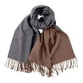 thumbnail image 3 of Elainilye Fashion Winter Scarf for Women Double-sided Thickened Warm Shawl Fleece Scarf Tassel Solid Scarves Wraps,Brown, 3 of 5