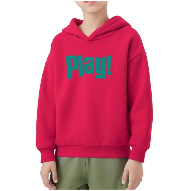 Chandail à Col Rond pour Bébé Garçon en Liquidation Liquidation Mode Chandail à Manches Longues Décontracté pour Fille et Garçon Chandail à Capuchon Imprimé Hauts Chandail à Enfiler pour Tout-Petit Rouge 3T