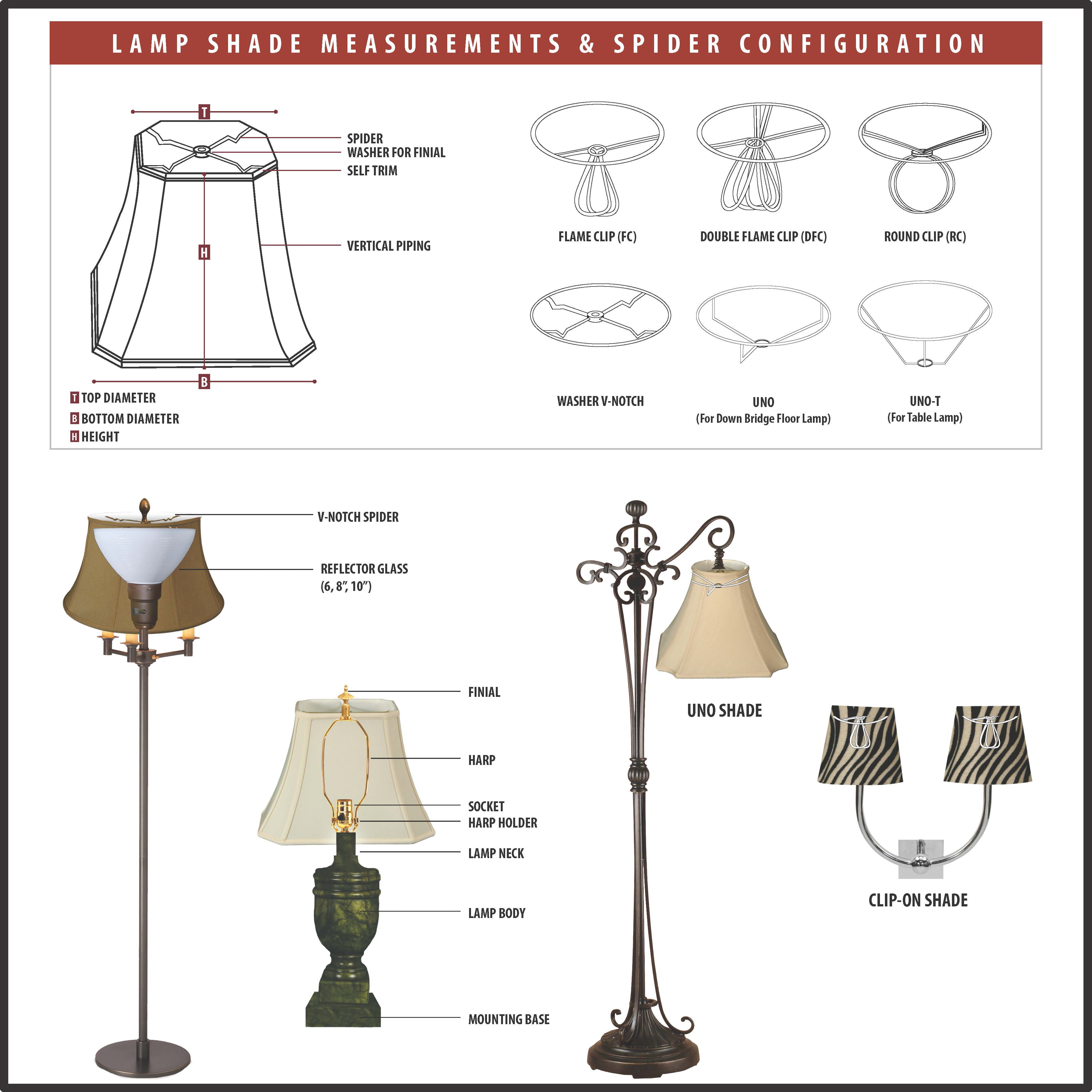 Royal Designs Shallow Drum Bell Bouillotte Lamp Shade 