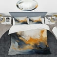 thumbnail image 2 of Designart "Marble Storm in Blue and Yellow Abstract VII" Abstract Painting Bedding Covert Set - Abstract Blue Modern Bed Set With 2 Shams, 2 of 5