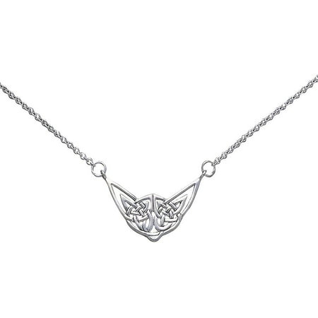Jewelry Trends Sterling Silver Celtic Knotwork Pendant Centered on Link Chain Necklace