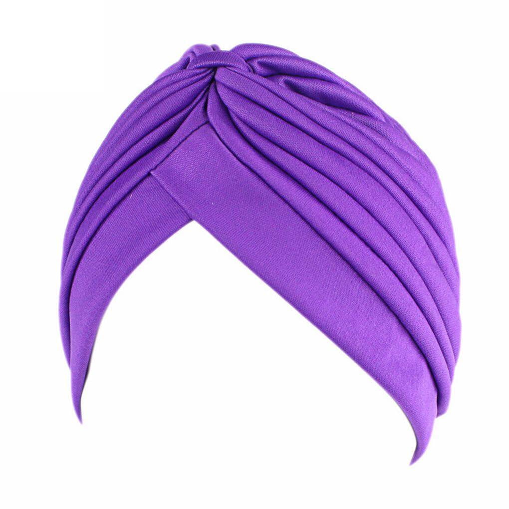 TureClos Women Pleated Pre Tied Head Cover Up Knit Bonnet Sun Turban ...