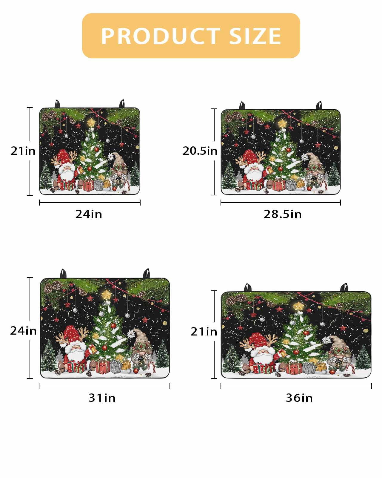 Large Induction Cooktop Protector Mat Black Christmas Stove Top Covers for Electric Stove, Gnomes Xmas Tree Snowflake Winter Gifts Decorative Stove Burner Cover Mats, Glass Top Stove Cover