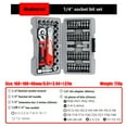 thumbnail image 4 of 48Pcs Quick 1/4 Socket Wrench Ratchet Set Hexagonal Auto Repair Tool Wrench Ratchet Set Handle Professional Work Hand Tool, 4 of 7