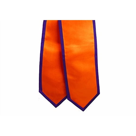 Honors Graduation Academic Stoles/Sashes with Classic End and Trim (Orange w/Dark Purple Trim)
