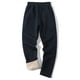 thumbnail image 3 of Pantalones largos de invierno para hombre, rectos, de terciopelo, informales, de uso diario, de rayón, 3 of 4