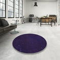 thumbnail image 4 of Ahgly Company Machine Washable Indoor Square Transitional Night Blue Area Rugs, 5' Square, 4 of 7