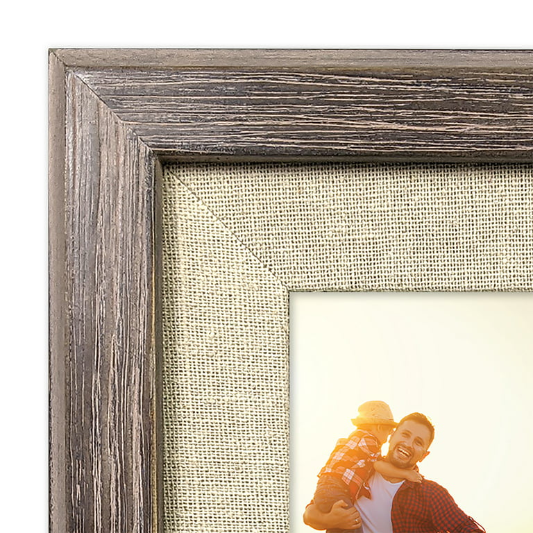 Mainstays 4x6 Grey Wood Decorative Tabletop & Wall Picture Frame with Linen  Mat