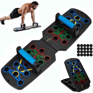 Planche De Pompes Pliable 20 En 1 - Noir, ABS, Portable Pour Fitness à Domicile Ou Salle