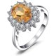 thumbnail image 3 of Anillos de compromiso con halo de zafiro y piedra natal de la princesa Diana Kate Middleton para mujer, aniversario de plata de ley 925 chapada en oro rosa amarillo blanco de 14 quilates, anillos de p, 3 of 5