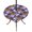 Purple, variant on Turquoise Beige Striped Round Outdoor Tablecloth with Umbrella Hole Zipper, Modern Farmhouse Vertical Stripes Elastic Fitted Table Cover, Waterproof Table Cloth for Patio Picnic Party Fits 54"-60"