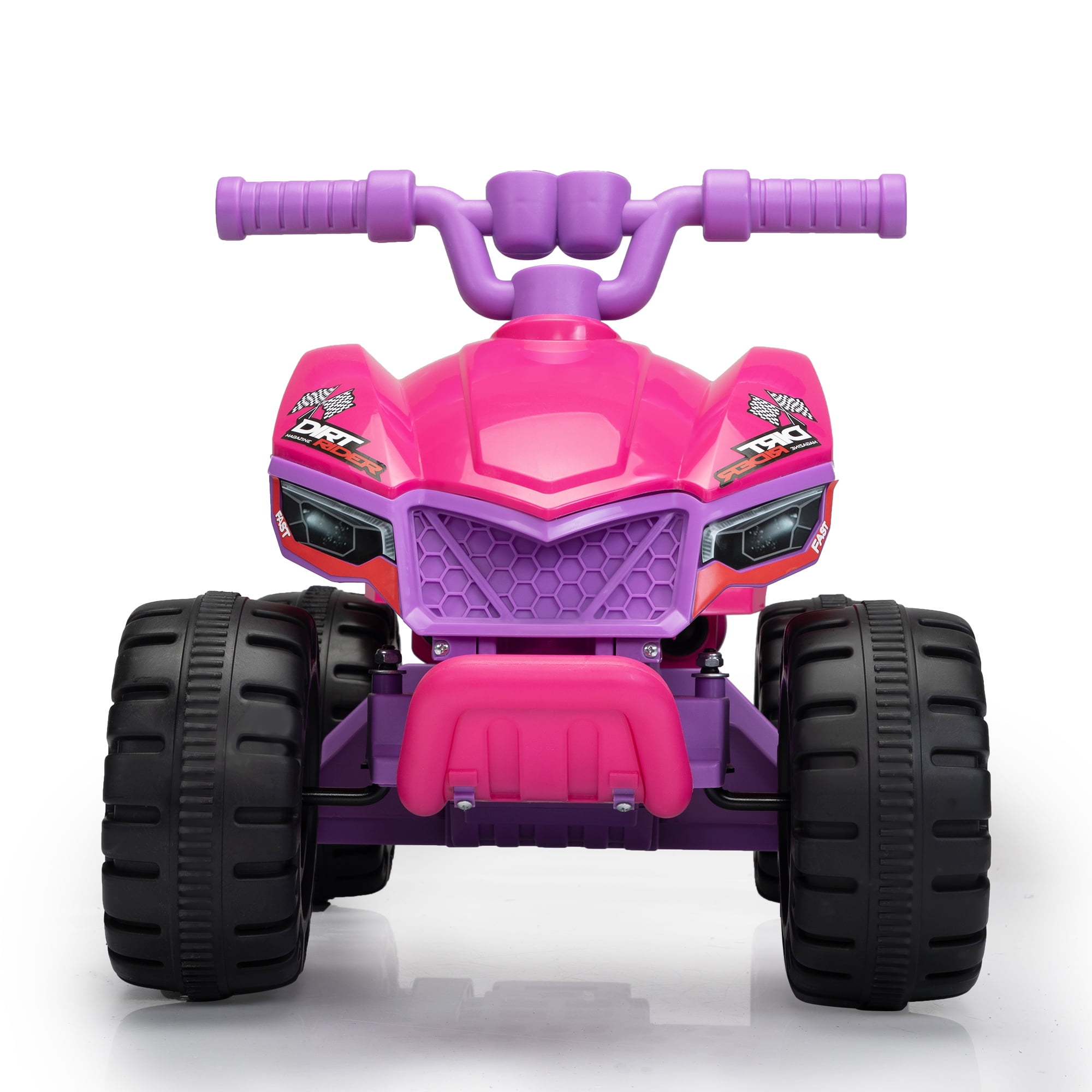 Senbabe 6V Battery Powered Ride-on ATV Car Toy with Spray Device, MP3 Player, LED Lights, Bluetooth and USB Port, Gift for Ages 3-5 Years Old-Rose Red