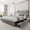 Light Gray, variant on Honfach Full Bed Frame with 4 Storage Drawers, Upholstered Storage Bed with Charging Station, Wingback Storage Headboard, No Box Spring Needed, Dark Grey