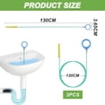 thumbnail image 2 of 3 Pieces 50 Feet Drain Snake Hair Clog Remover, Durable Flexible Drain Unblocker Tool for Bathroom Sink Shower Kitchen Drains, 2 of 7