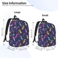 thumbnail image 4 of Balery Colorful Dinosaur Vintage Canvas Backpack for Men and Women - Large Capacity, Durable Travel Laptop Bag for School, Work, Hiking, and Outdoor Activities, 4 of 7