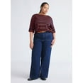 thumbnail image 2 of Free Assembly Women's and Women's Plus Wide Leg Jeans with Patch Pockets, 30", 32", and 34" Inseams, Sizes 0-26 Plus, 2 of 6