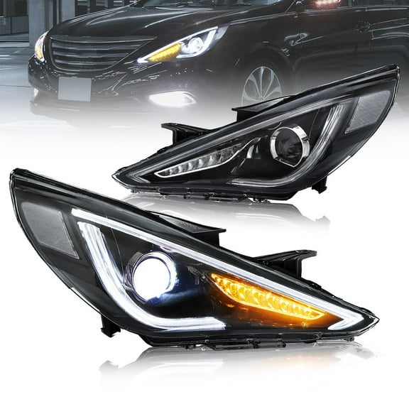 VLAND Headlights Assembly for Hyundai Sonata 2011 2012 2013 2014 SE GLS Hybrid Limited Sedan 4-Door