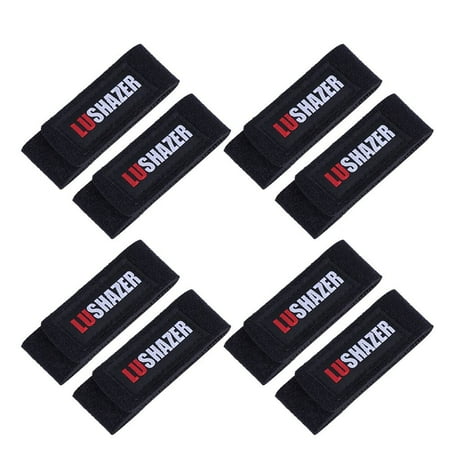 Raindrops 8pcs Fishing Rod Wrap Bundle Elastic Fishing Rod Fastening Strap Belts Rod Tie Fish Tackle for Fishing Outdoor Outside (Black)
