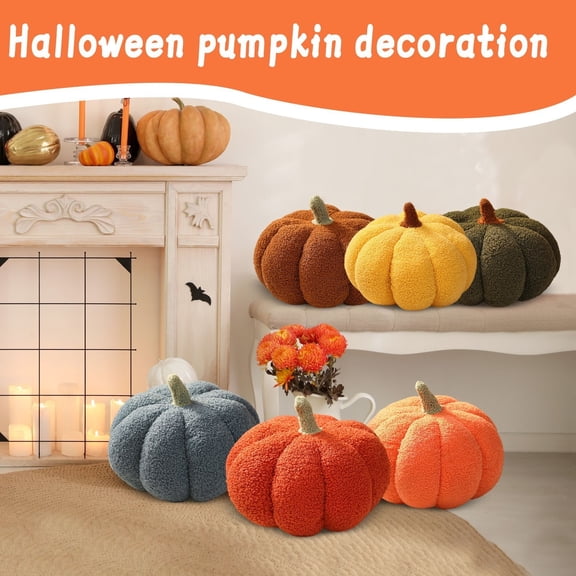 Cozy Pumpkin Theme Plush Doll Cartoon Character Rag Doll for Halloween Celebration Indoor Desktop Display Festive Soft Pillow, 11 Inch