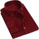 thumbnail image 1 of Camisa de manga larga para hombre Camisa con botones y cuello vuelto de color puro a la moda con bolsillo para citas, 1 of 5