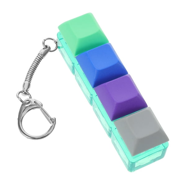 Zehuanyu Keyboard Clicker Toy Keyboard Cube Toy Mechanical Key Toy Mechanical Key Button Key Chain With Transparent Cap For Fun