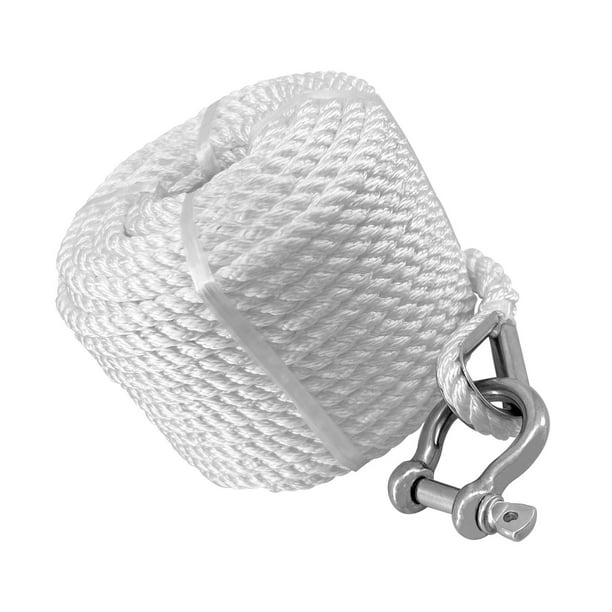 Cuerda de anclaje de nailon trenzado doble, línea de anclaje para barco, , canoa, acero inoxidable 9mm 31 metros
