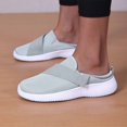 thumbnail image 4 of VeFlora Women's On Backless Mule Sneakers, Breathable Knit Platform Walking Shoes, Comfortable Arch Support Casual Non- Orthopedic Shoes for Everyday(Grey/43), 4 of 9