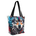 thumbnail image 2 of Fotbe Tie-Dye Wolf Head Pattern Beach Tote,Shoulder Handbag,Spacious Tote Bag,Lightweight Travel Bag,Versatile Shopping Bag, 2 of 9