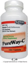 Landau Kosher PureWay-C 500 Mg Vitamin C with Bioflavonoids - 180 Tablets