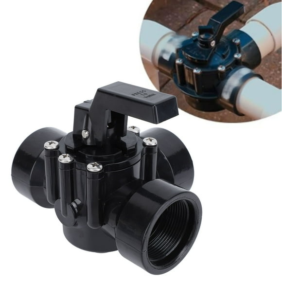 3 Port Diverter Valve, Swimming Pool Diverter Valve Sturdy Black Wide Application G1-1/2in for Pools 4517 Spas