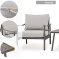 thumbnail image 3 of 5 Piece Aluminum Patio Furniture Set, Outdoor Sectional Sofa with Coffee Table, Garden Conversation Set with Loveseat and 3-Seat Sofa, 3 of 7