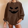 thumbnail image 2 of NMMUED Womens Halloween Sweatshirt, Womens Long Sleeve T Shirts, Pumpkin Halloween Shirt, Fall Shirts for Women, Halloween T Shirt, Oversized Shirts for Women, Brown XL, 2 of 6