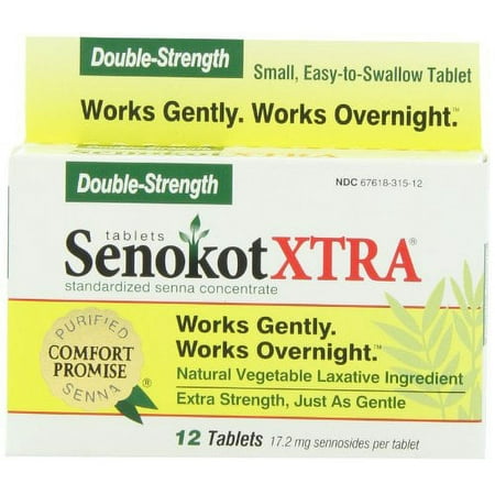 6 Pack - Senokot Extra Strength Natural Vegetable Ingredient Laxative 12 Tablets Each