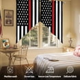 thumbnail image 2 of Swag Curtains Valances for Windows, Patriotic Thin Red Line Flag Short Kitchen Window Curtains Over Sink, Firefighter Cafe Curtains Panel Set Of 2,Rod Pocket, 63 Inches Length, 2 of 8