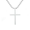 thumbnail image 2 of EOEMY Silver Stainless Steel Cross Pendant Necklace For Men Women Ball Chain 18"-26"-Silver-Medium(1.65"*0.94")-20Inch Or 50Cm, 2 of 8