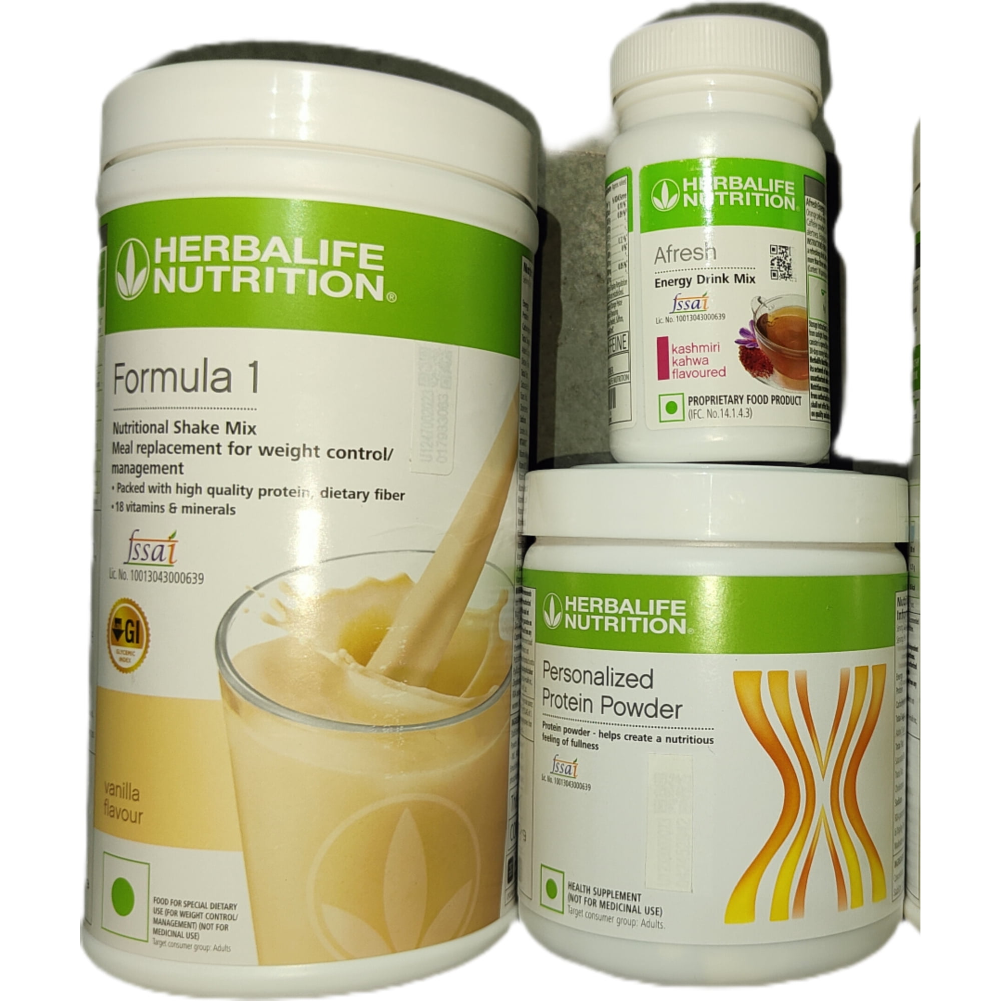 Herblife Nutrition Shake Mix Vanilla With Protein Powder 200G + Afresh - Kashmiri Kahwa With Free Shipping