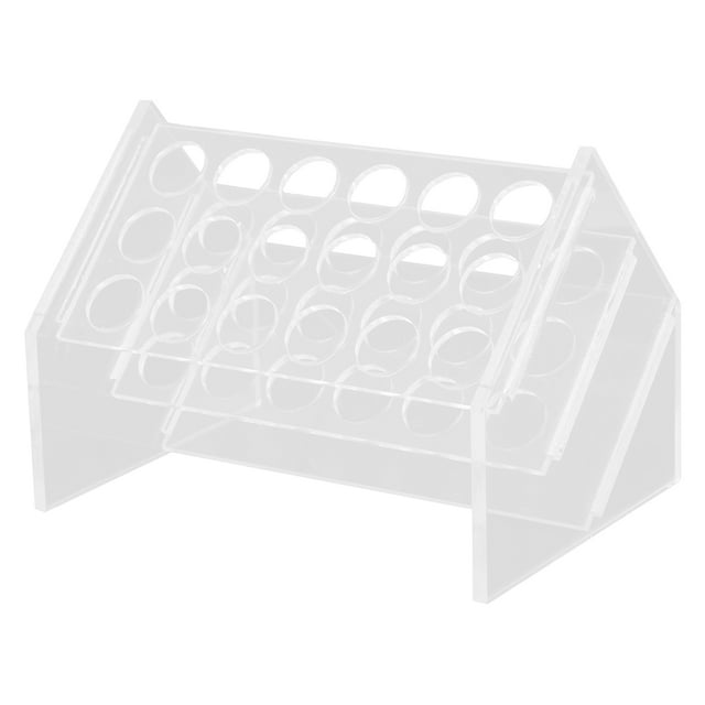GOOHOCHY Gradilla para tubos de ensayo transparente de 18 pocillos para centrífuga inclinada, accesorios de almacenamiento para tubos de ensayo de laboratorio químico.