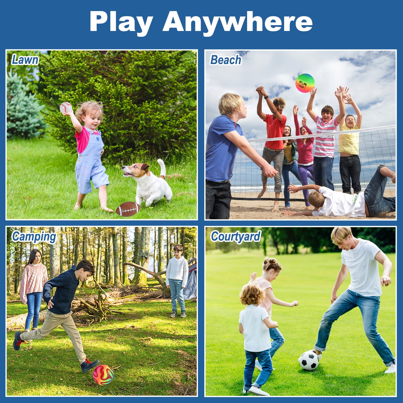 Faburo Toys Balls for Toddlers 1-3 , Toddler Outdoor Sports Toys,Football Basketball Rugby Baseball Volleyball Soccer 1 2 3 4 5 Gift