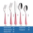 thumbnail image 5 of MDEALY 20-Piece Pink Silverware Set for 4, 18/0 Stainless Steel Flatware Cutlery Utensils Set, Include Dinner Knives,Dinner Forks,Dinner Spoons,Salad Forks,Teaspoons,Dishwasher Safe, 5 of 6