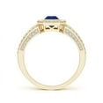 thumbnail image 2 of ANGARA Natural Vintage Style Blue Sapphire Split Shank Halo Ring in 14K Yellow Gold for Women (Size-6x4mm) | September Birthstone, Anniversary, Jewelry Gift for Women | Natural Sapphire Ring, 2 of 7