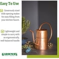 thumbnail image 5 of Gardener’s Supply Company Copper Plated Indoor Watering Can |   3 Quart Water Capacity, Decorative Copper-Plated Steel with Easy Pour Curved Spout for Houseplants, Succulents, Seeds, and Herbs, 5 of 6