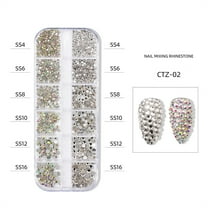 FSTDelivery Nail Art Flat Rhinestones Mix and Match Size Glass Nail Sticker Rhinestones, Glue Fix, Loose Crystal Gemstones, Christmas Birthday Gifts for Women