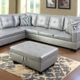 thumbnail image 3 of "JESTOP Leather Ottoman Bench with Hinged Lid and Padded Storage, Rectangle 34"" Footrest for Living Room and Bedroom", 3 of 10