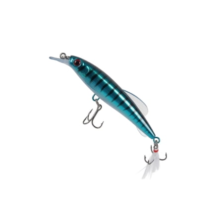 9cm 7g Minnow Lure Fishing Bait with Feathered Tail Hook Plastic Hard Bait for Bass Perch Anglers Freshwater Saltwater Lake River Fishing Set of 2