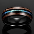thumbnail image 3 of Anillos De Tungsteno De 8 Mm Para Hombres Y Mujeres Un Ajuste Cómodo Para Bodas Con Incrustaciones De Koa En El Centro, 3 of 3