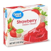 Angle View: Great Value Gelatin Dessert, Strawberry, 3 oz