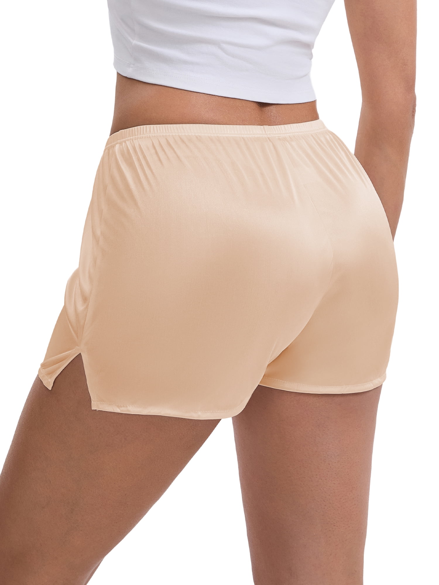 DARING DIVA Women's Ice Silk Smooth Slip Shorts for Lounge and Pettipants S Pink