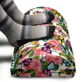 thumbnail image 3 of Dusty Blue Foot Rest, Vibrant Tender Camellia Flowers and Butterflies with Leaves Tropical Feels, Non-Slip Backing Adjustable Ergonomic Memory Foam Leg Support for Office, Multicolor, by Ambesonne, 3 of 5