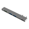 thumbnail image 3 of 5 puertos USB 2.0 de datos Compacto delgado Adaptador USB multipuerto para unidades flash USB Laptop HDD móvil Drive Gris perfke tipo c, 3 of 8